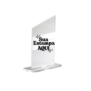 Troféu de Acrílico Cristal Com Formato Torre Personalize com Sua Estampa - 16,5cm - 1 unidade - Rizzo