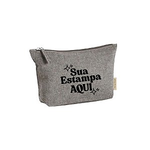 Necessaire de Algodão Reciclado Personalize com Sua Estampa - Cinza - 25x6x15cm - 1 unidade - Rizzo