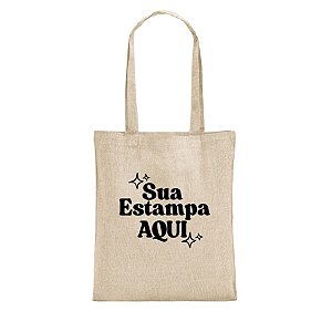 Sacola de Algodão Reciclado Personalize com Sua Estampa - Bege - 38x40cm - 1 unidade - Rizzo