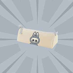 Estojo Bege de Lápis Horizontal com Estampa Labubu - Azul Bebê - 20x8x9cm - 1 unidade - Rizzo