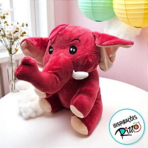 Elefante De Pelúcia - Rosa - 21cm - 1 unidade - Rizzo