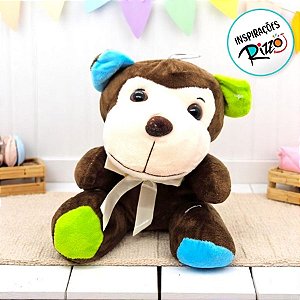 Macaco De Pelúcia - Marrom - 18cm - 1 unidade - Rizzo
