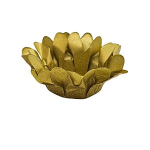 Forminha Para Doces Finos - Margaridinha Ouro Metalizado - 30 unidades - Floretta Fest - Rizzo