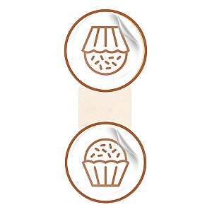 Lacre Adesivo Brigadeiro - Ref.2298 - Hot Stamping - 3x7,5cm - 20 unidades - Stickr - Rizzo