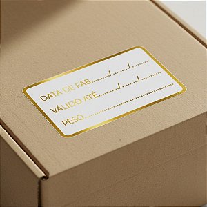Adesivo Data/Validade/Peso - Ref.2137 - Hot Stamping - 4x2cm - 100 unidades - Stickr - Rizzo