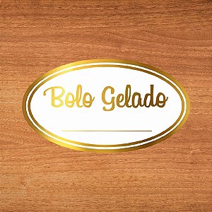 Adesivo oval "Bolo Gelado" - Ref.2127 - Hot Stamping - 3x2cm - 100 unidades - Stickr - Rizzo