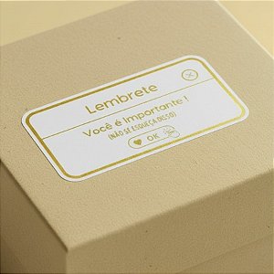 Adesivo "Lembrete Você É Importante!" - Ref.2163 - Hot Stamping - 4x2cm - 100 unidades - Stickr - Rizzo
