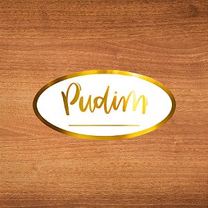 Adesivo Oval "Pudim" - Ref.2239 - Hot Stamping - 3x2cm - 100 unidades - Stickr - Rizzo