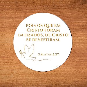 Adesivo Versículo Para Batismo - Ref.2312 - Hot Stamping - 4x4cm - 25 unidades - Stickr - Rizzo