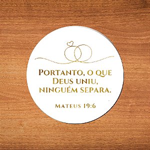 Adesivo Versículo Para Casamento - Ref.2317 - Hot Stamping - 4x4cm - 25 unidades - Stickr - Rizzo