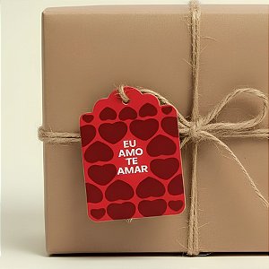 Tag Retangular "Eu Amo Te Amar" Com Sisal - 6,5x4,5cm - 15 unidades - Stickr - Rizzo