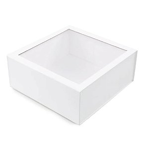 Caixa De Papel Rígido Branca Com Imã e Visor - 1 unidade - Cromus - Rizzo