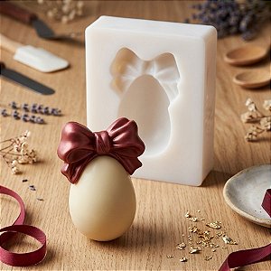 Molde De Silicone Ovo De Páscoa Com Laço - Ref. 32 - 1 unidades - Mazulli  - Rizzo