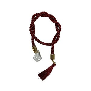 Cordão Decorativo Com Pompom E Pingente Pião - Marsala Com Ouro - 33,5cm - 1 unidade - Rizzo