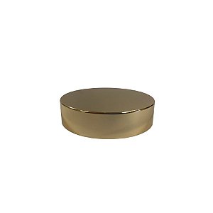Tampa De Alumínio Para Pote Cilíndrico Reto - Dourada - Rosca 56mm - 1 unidade - Rizzo