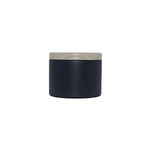 Lata de Metal com Tampa Estampa Madeira - Preto - 240ml - 8x6cm - 1 unidade - Rizzo
