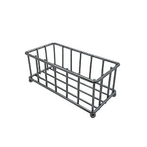 Bandeja Decorativa Retangular de Ferro - Prata - 14x7x5,8cm - 1 unidade - Rizzo