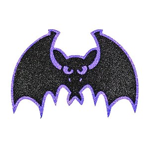 Enfeite Decorativo De Halloween Com Glitter - Morcego - Roxo - 24x17cm - 1 unidade - Rizzo