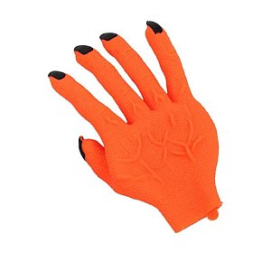 Luva Macabra Halloween - Laranja - 18x13cm - 1 unidade - Rizzo