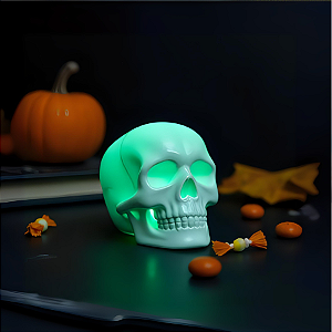 Enfeite Decorativo de Halloween - Mini Crânios Brilha No Escuro - 4cm - 1 Unidade - Rizzo