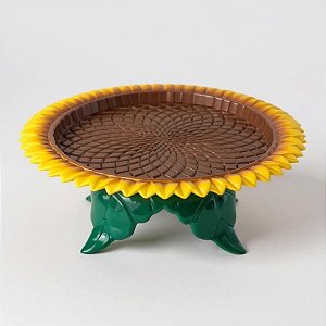Boleira Girassol com Base - Amarelo Premium - 25,5x7x25,5cm - 1 unidades - Só Boleiras - Rizzo