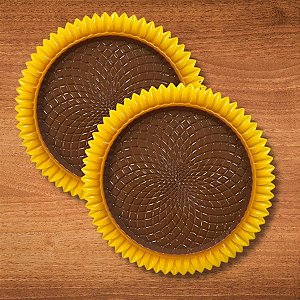 Bandeja Decorativa Girassol - Amarelo Premium - 25,5x25,5cm - 1 unidades - Só Boleiras - Rizzo