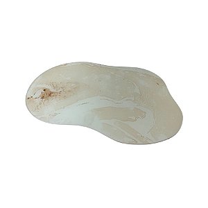 Bandeja Mesa Orgânica Com Pé - Mármore Bege - 20x30cm - 1 unidade - Rizzo