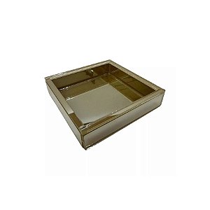 Bandeja Caixa Quadrada - Ouro - 10x10cm - 1 unidade - Rizzo