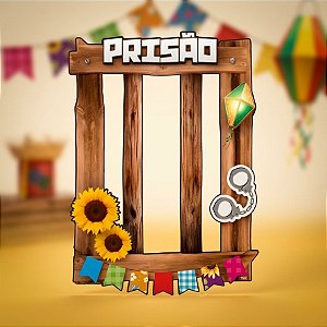 Moldura Decorativa Para Fotos De Festa Junina - Prisão - 42x64cm - 1 unidades - Regina - Rizzo