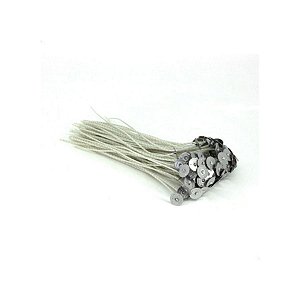 Pavio De Algodão Parafinado Com Fios De Cobre Com Ilhós Metálicos Para Vela - Modelo B1030 - 20cm - 1mm - 10 unidades -