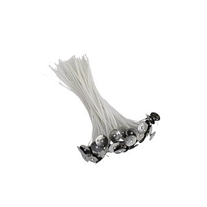 Pavio De Algodão Parafinado Com Ilhós Metálicos Para Vela - Modelo A2020 - 12cm - 0,2mm - 10 unidades - Rizzo