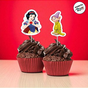 Pick Decorativo para Doces - Branca de Neve - 8 unidades - Disney Original - Rizzo
