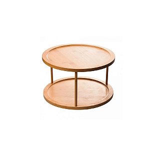 Organizador Giratório Dois Andares Bambu Rotate - 22,8x17,2cm - 1 unidade - Rizzo