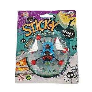 Brinquedo Rasteja Na Parede Assusta - Sticky Aranha Azul - 8cm - 1 unidade - Rizzo