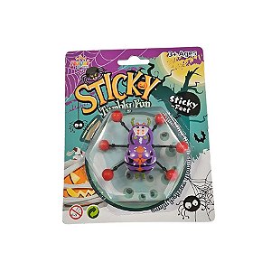 Brinquedo Rasteja Na Parede Assusta - Sticky Aranha Roxa - 8cm - 1 unidade - Rizzo