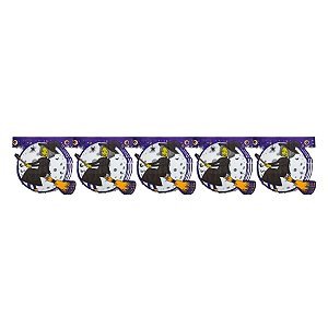 Bandeira Decorativa De Halloween - Bruxa Rosa - 3 Metros - 1 unidade - Rizzo