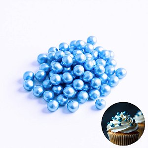 Mini Confeito - Pérolas Azul G - 60 gramas - 1 unidade - Abelha Confeiteira - Rizzo