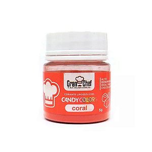 Corante em Pó Lipossolúvel Candy Colors Coral 5g Granchef