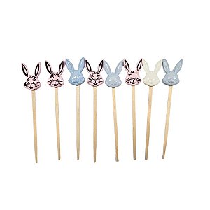Pick Decorativo - Coelhinhos - 10,5cm - 10 unidades - Rizzo