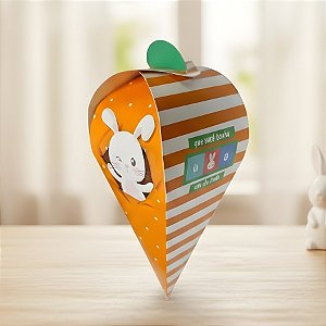 Caixa Cone Cenoura De Páscoa - Zigg - M 6x6x14cm - 10 unidades - Cromus - Rizzo