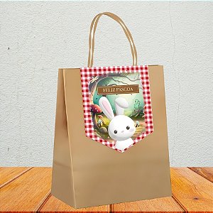 Sacola de Papel com Fechamento - Contos De Páscoa - 21,5x15x8cm - 10 unidades - Cromus - Rizzo