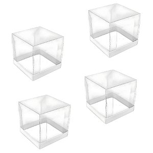 Caixa Para Mini Bolo Base Branca - 5,5x5,5x5,5cm - 8 unidades - CAC - Rizzo