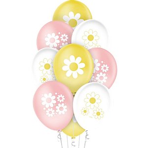 Balão de Festa Decorado 9" 25cm - Margarida - 25 unidades - Regina - Rizzo