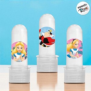 Kit Mini Tubete e Adesivo Lembrancinha Festa Alice - 30 unidades - Disney Original - Rizzo