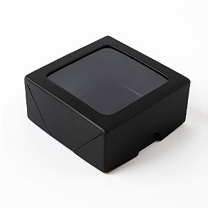 Caixa com Visor S16 (7x7x3cm) Preto - 10 unidades - Assk - Rizzo