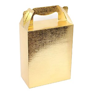 Caixa Sacolinha S2 (14x11x6cm) Dourada Texturizada - 10 unidades - Assk - Rizzo