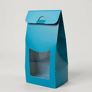 Sacola Para Lembrancinha P com Visor - Azul - 7,5x19x6cm - 10 unidades - Assk - Rizzo