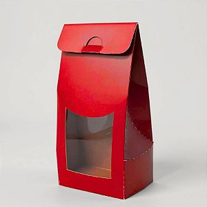 Sacola Para Lembrancinha P com Visor - Vermelho - 7,5x19x6cm - 10 unidades - Assk - Rizzo
