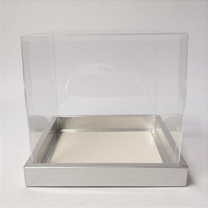 Caixa Para Bolo Pvc Base Prata Texturizada - 20x20x20cm - 1 unidades - Assk - Rizzo