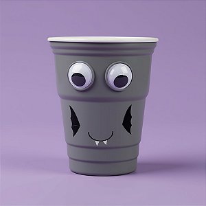 Copo de Plástico Rígido de Halloween - Assustador - Cinza - 350ml - 1 unidade - Cromus - Rizzo